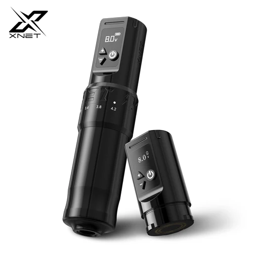 XNET F1 máquina de tatuaje inalámbrica pluma 7 carrera ajustable Motor personalizado 2400mAh pantalla LCD batería maquillaje rotaty pluma para arte del tatuaje