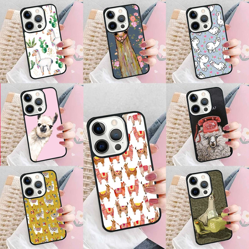 Lama Llama Alpaca Phone Case Cover for iPhone 16 Promax 15 Pro 13 14 Plus 11 12 Mini XR XS MAX Coque