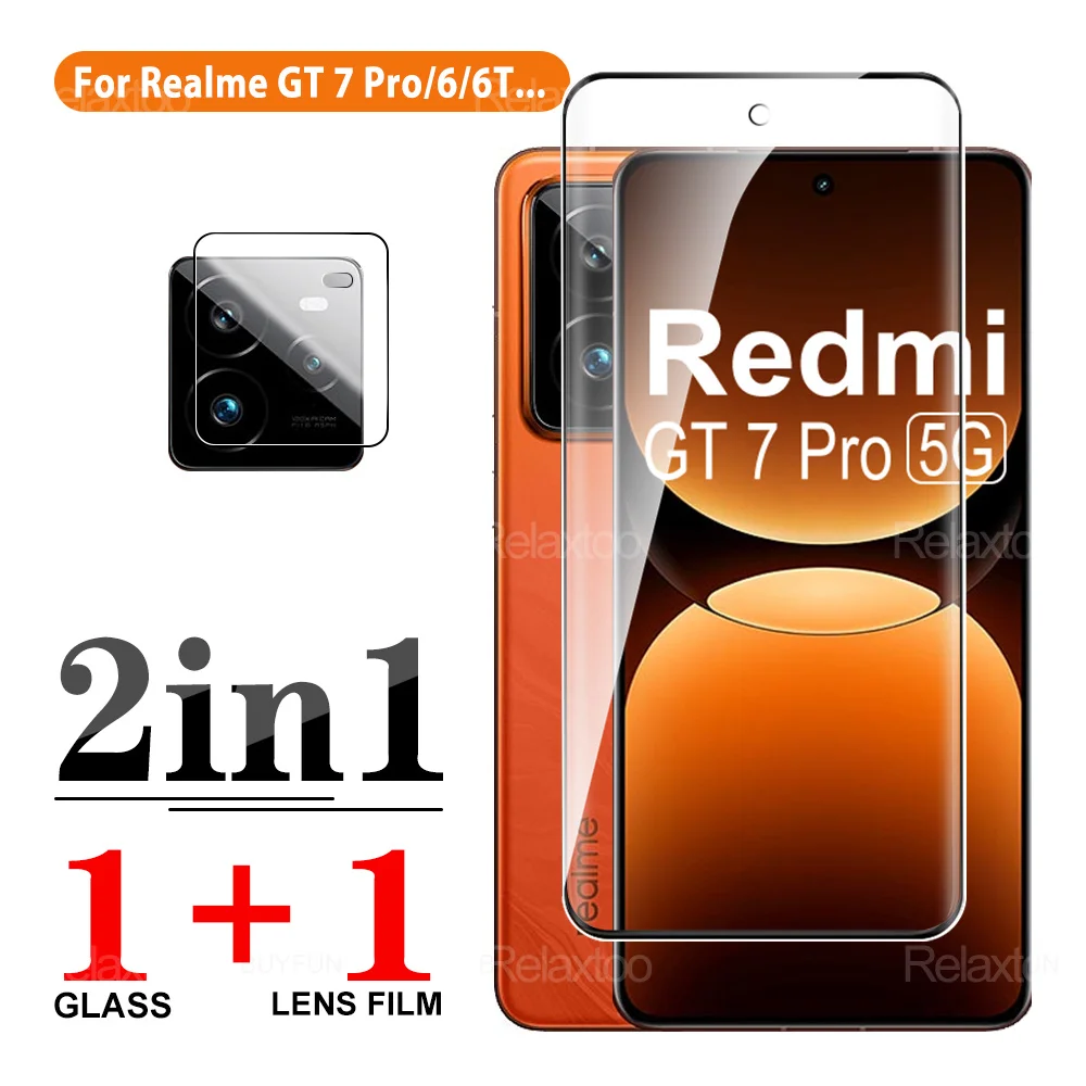 2in1 Full glue curved screen protector For Realme GT 7 Pro GT6 GT6T Neo6se 5G protective glass lens film realmi GT 7Pro GT7Pro