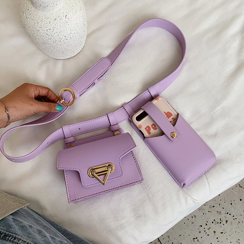 2023 neue 2Pcs Taille Taschen für Frauen Hohe Qualität PU Brust Tasche Designer Bodypack Nette Taille Pack Luxus Geldbörse umhängetasche – Detail 13