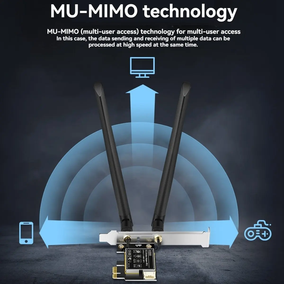 A85P WiFi 6E Adapter 5400Mbps BT5.2 PCI-E Wireless Network Card AX5400 Wifi 6E PCI-E 2.4G/5G/6Ghz WiFi Card for Win10 Win11