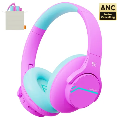 Auriculares Bluetooth inalámbricos ANC para niños, auriculares con cancelación de ruido y protección auditiva para viajes/escuela, regalo para niñas
