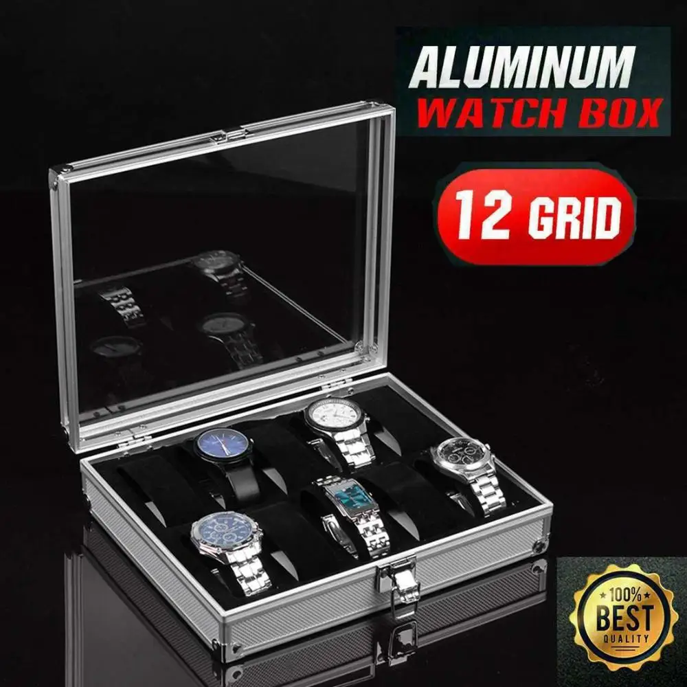 Simple Watch Display Box Storage Box Jewelry Box Aluminium Alloy Wristwatch Case Watch Box Bracelet Display Watch Holder