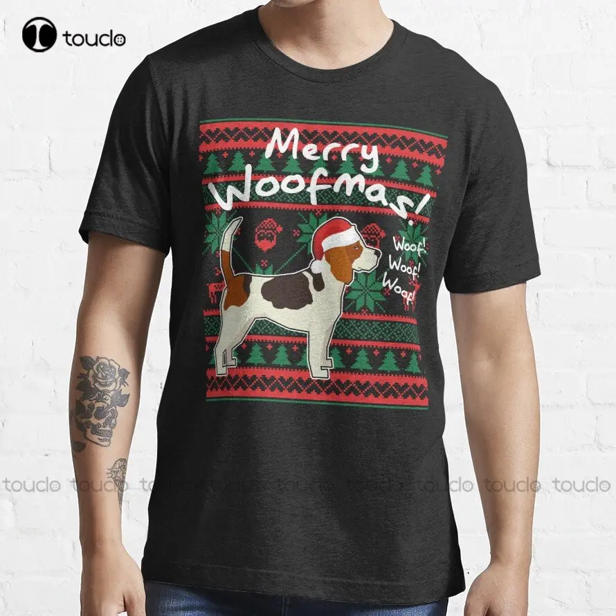 Beagle Vrolijk Woofmas Lelijke Kerst Trui Trending T-shirt Outdoor Eenvoudige Vintag Casual T Shirts Custom Gift Maken Uw Ontwerp