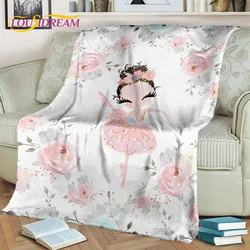 Dream Ballet Girl Ballerina Fairy Swan Unicorn Cartoon Blanket,Soft Throw Blanket for Home Bedroom Bed Sofa Picnic Travel Kids