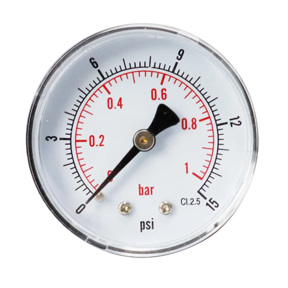 

0 15 Psi 0 1 Bar Y50 Axis High Precision NPT Air Pressure Gauge Black Color Clear Number Markings Mini Size