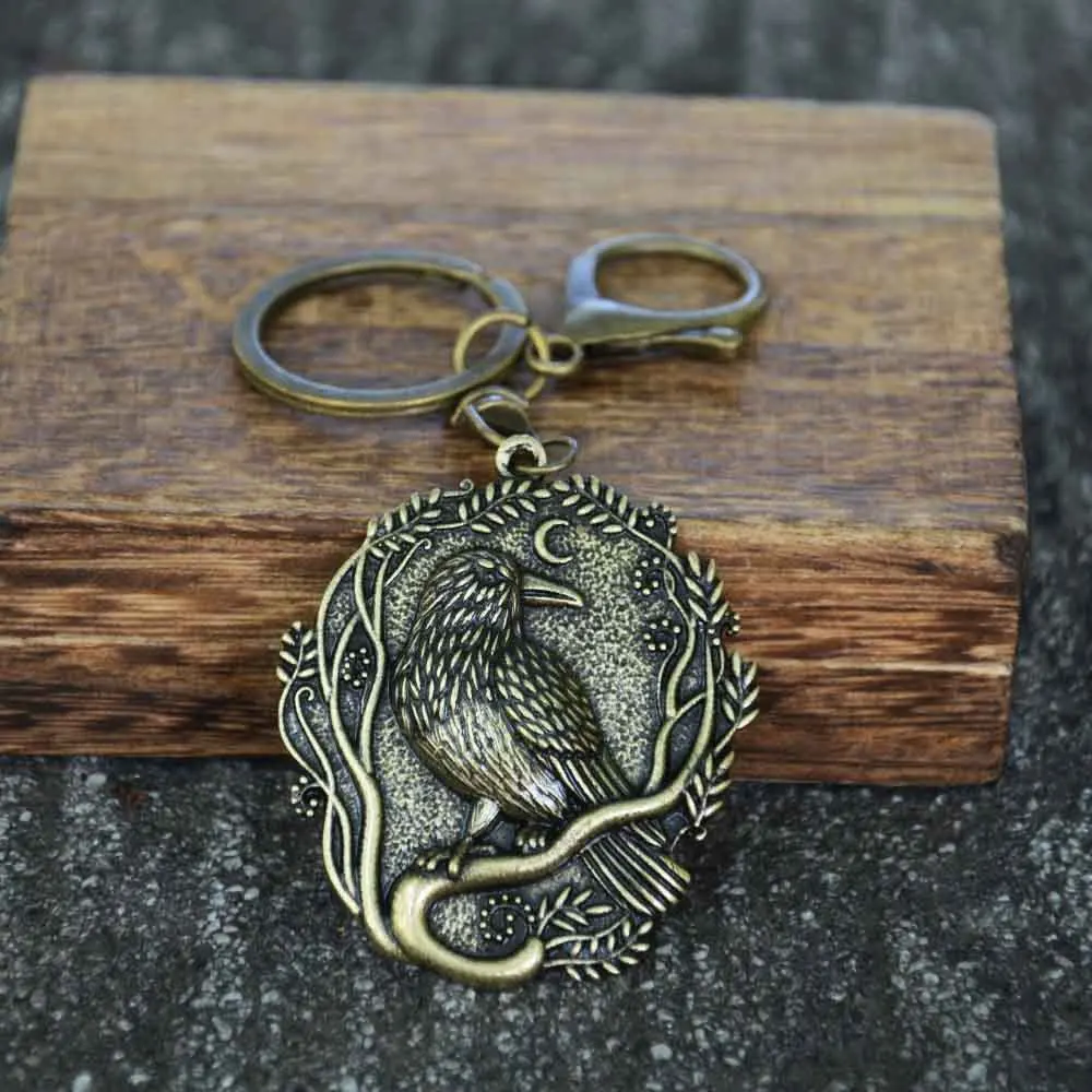 1Pcs Norse Odin Raven And Branch Viking Crow Keychain For Key Car Knife Keyholder Accessories Amulet Jewelry