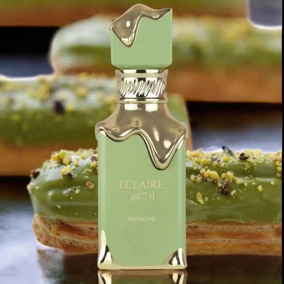 

Lattafa Eclaire Pistachio perfume 3.4oz, rich in nutty fragrance, a choice of temperament with autumn and winter atmosphere