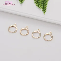 10PCS 14k real gold plated round earring clasps hooks for diy earring accessories jewelry making supplies