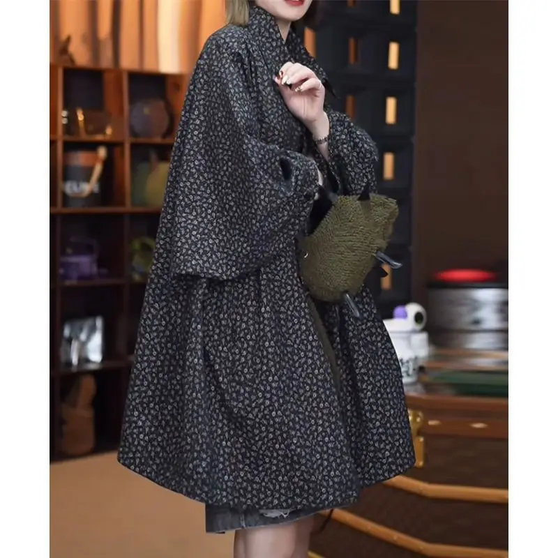 

Women's Autumn Spring Top Coat Jacquard Cardigan Plus Size Retro Simple Comfortable Loose Casual New Brand Soft Niche Versatile