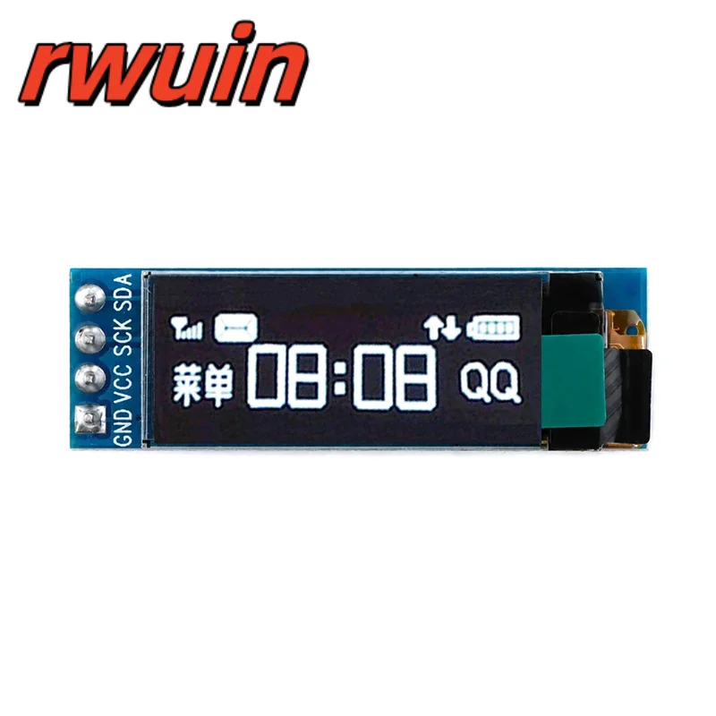 0.91 Inch OLED Display LCD Screen 4Pin Module SSD1306 Driver Serial Port Screen 128*32 White Blue Yellow 14Pin Display Welded