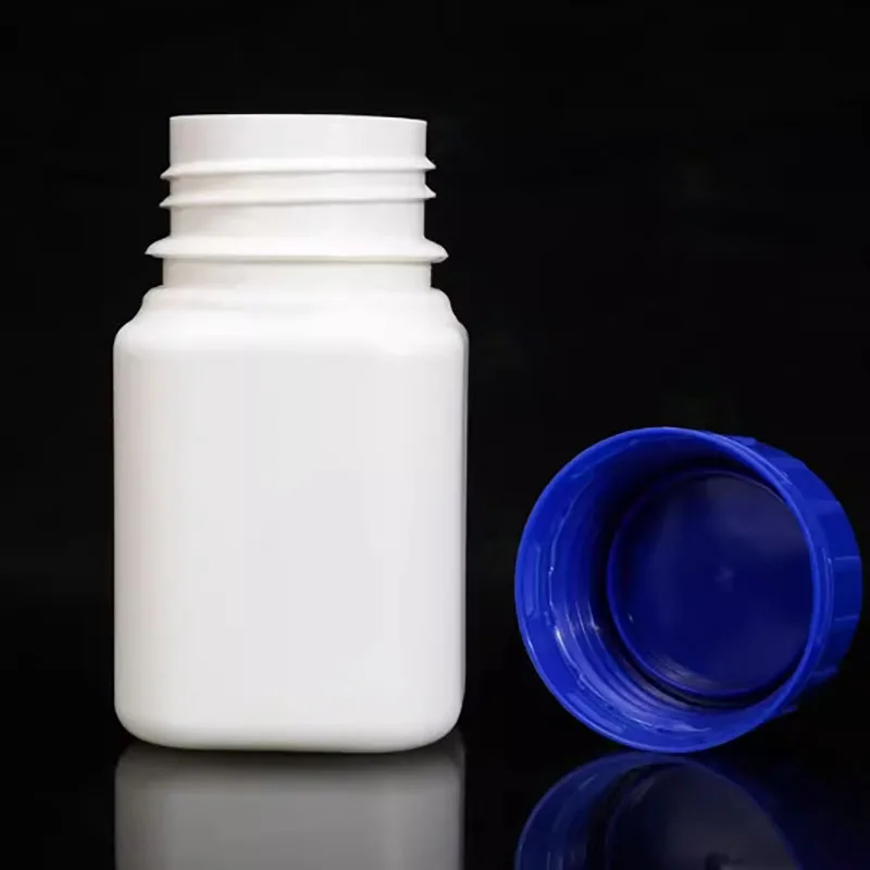 450ml900ml1200ml2000ml plastic lock mouth square bottle blue cap large mouth sealed solid powder bottle without liquid