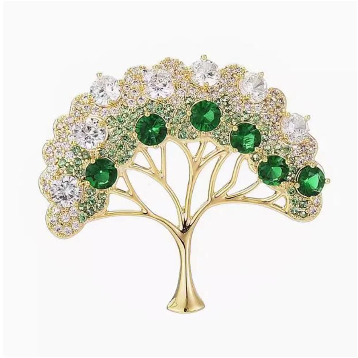 Elegant Tree Shaped Brooch Alloy Crystal Women's And Girls' Jewelry Party Birthday Gift Fashionable Decoration Clothing Accessor