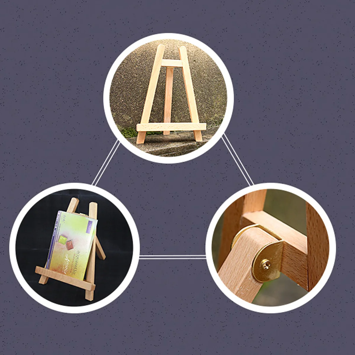 Mini trípode de exhibición de madera de 27,5 Cm para pintura fotográfica, obra de arte, caballete de artista de mesa de madera duradero, caballete portátil