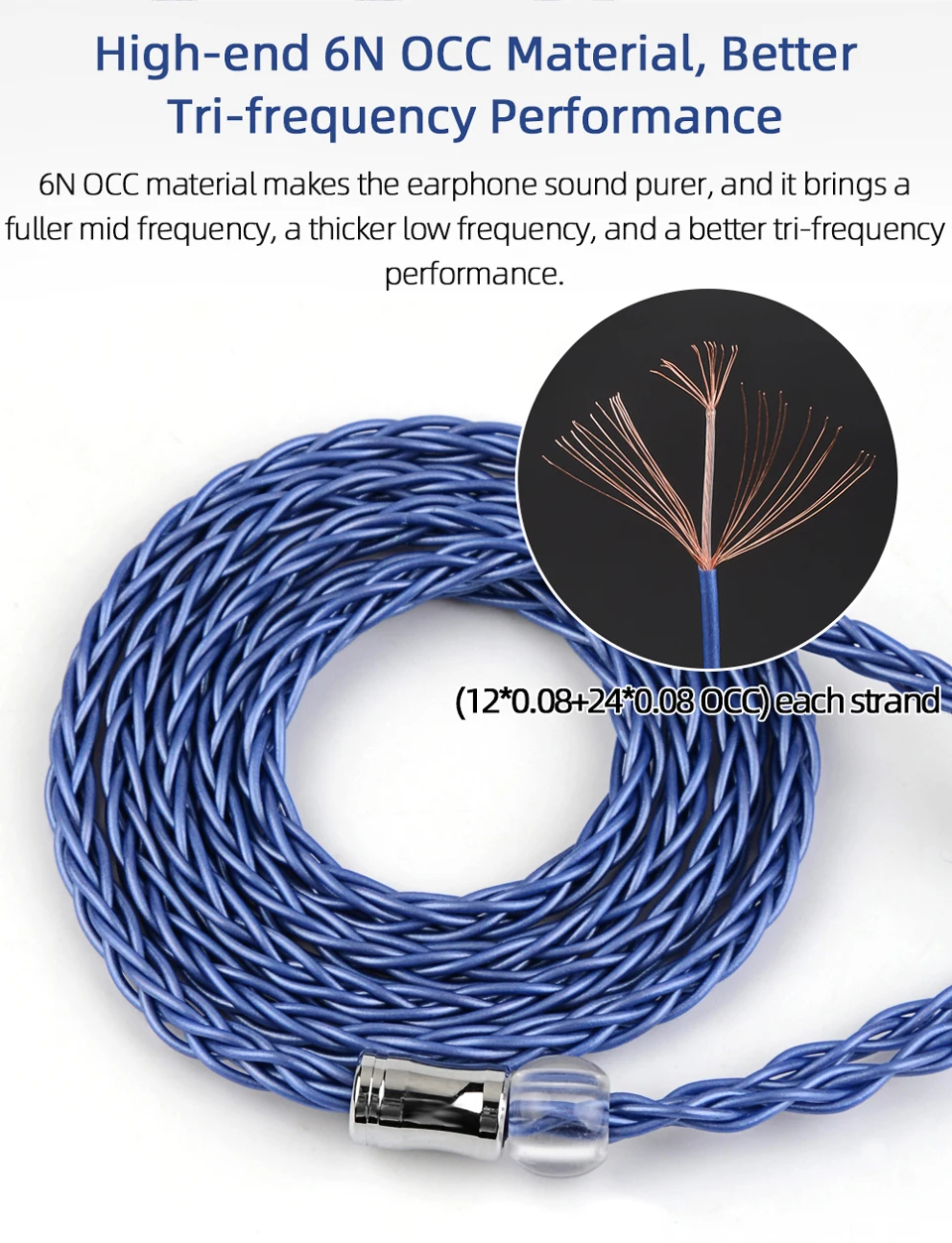 NICEHCK BlueComet HiFi IEM Wire High-end 8 Core 6N Litz OCC