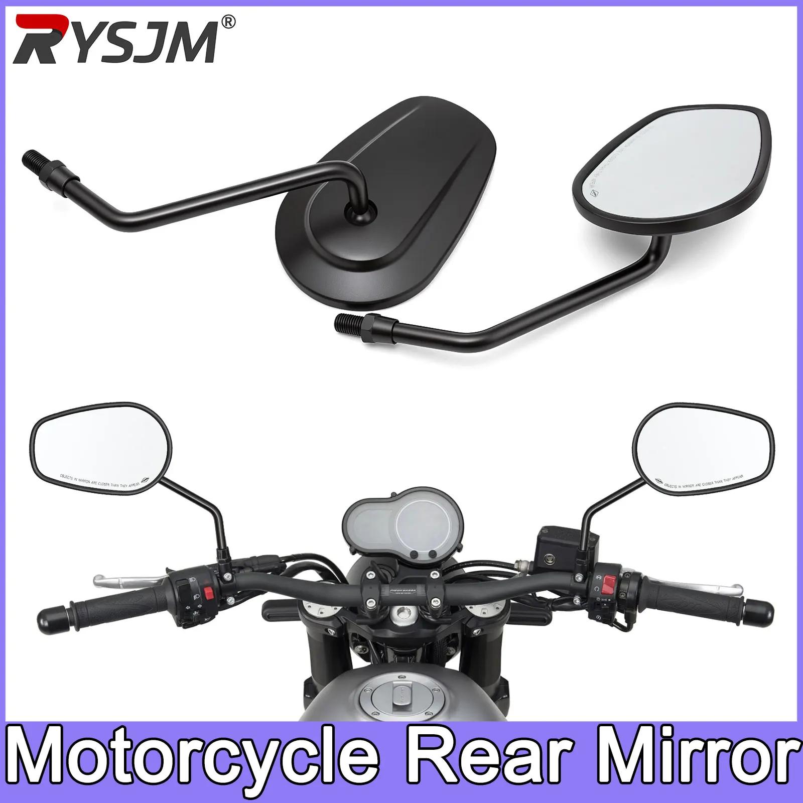 Espelhos retrovisores laterais de 10mm para motocicletas Harley Davidson Road King Street Glide Fat Boy Sportster Iron 883 Softail
