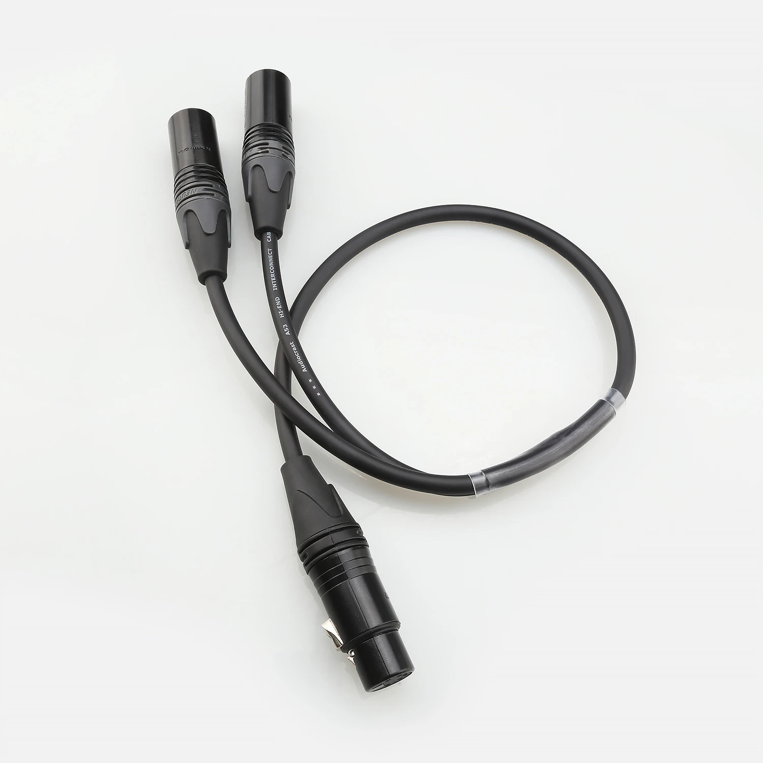 A53 HIFI 4‑Pin XLR Female To Dual 3‑Pin XLR Male Balanced Y‑Splitter Audio Cable For Amplifier DAC Preamp