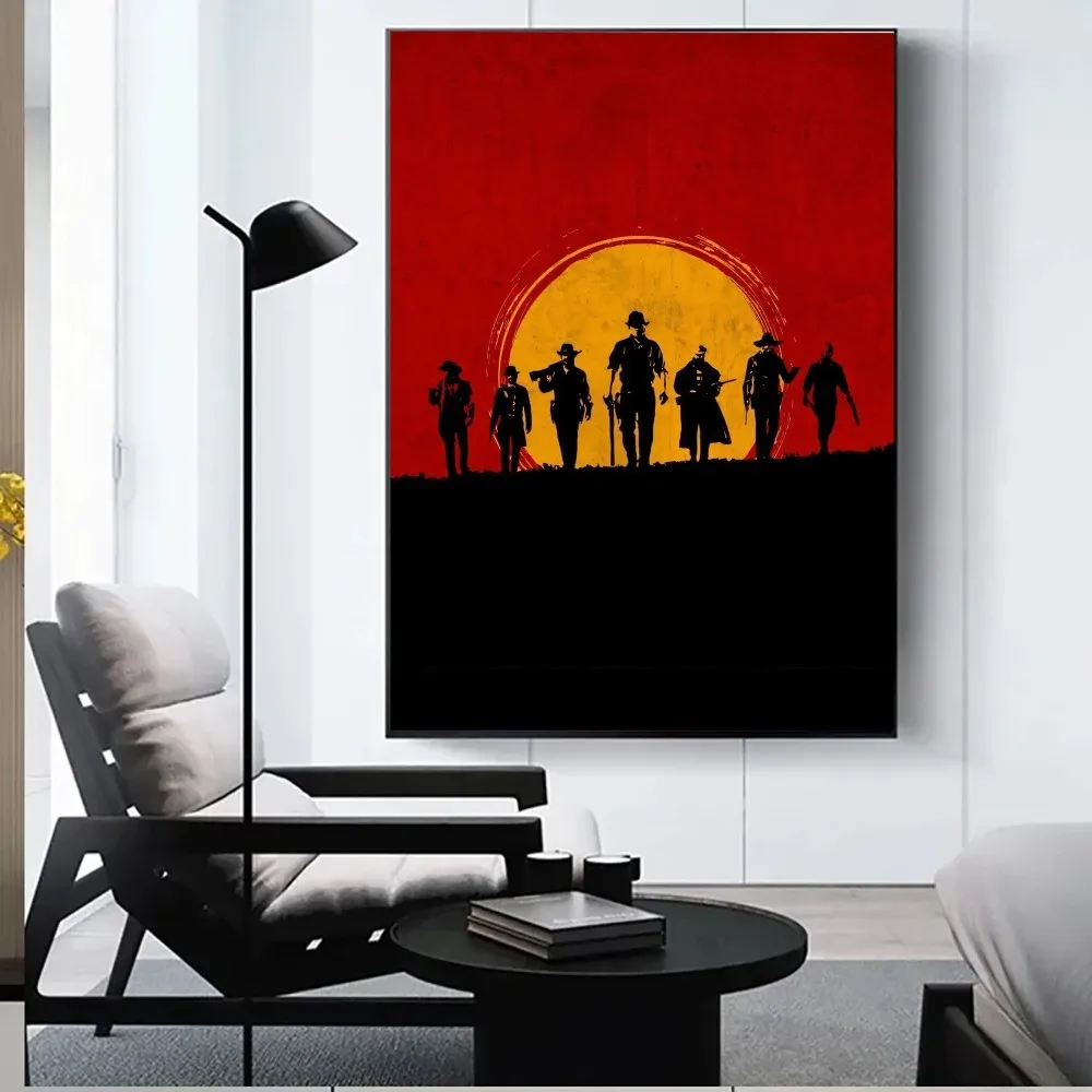 Game TV-Red-Dead-Redemption 2 Posters Kraft Paper Vintage Poster Wall Art Painting Study Aesthetic Art Small Size Wall Stickers