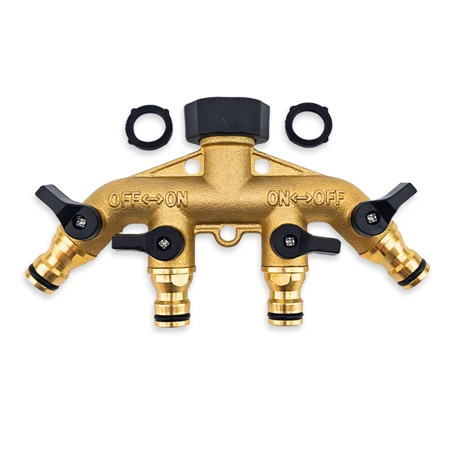 KegLand Brass Adaptor 1/2/3/4 Way Splitter Hose Manifold Connector Garden Joint Home Brewing