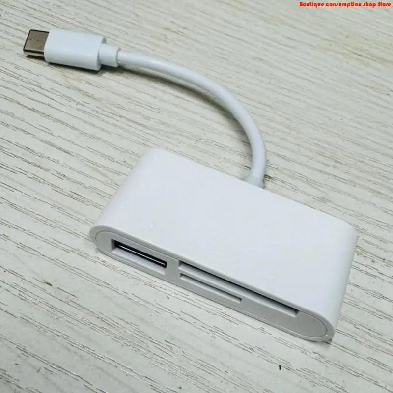 L9NA USB C TF Card Reader 3 Slot Memory Card Adapter Type C Memory Card Reader