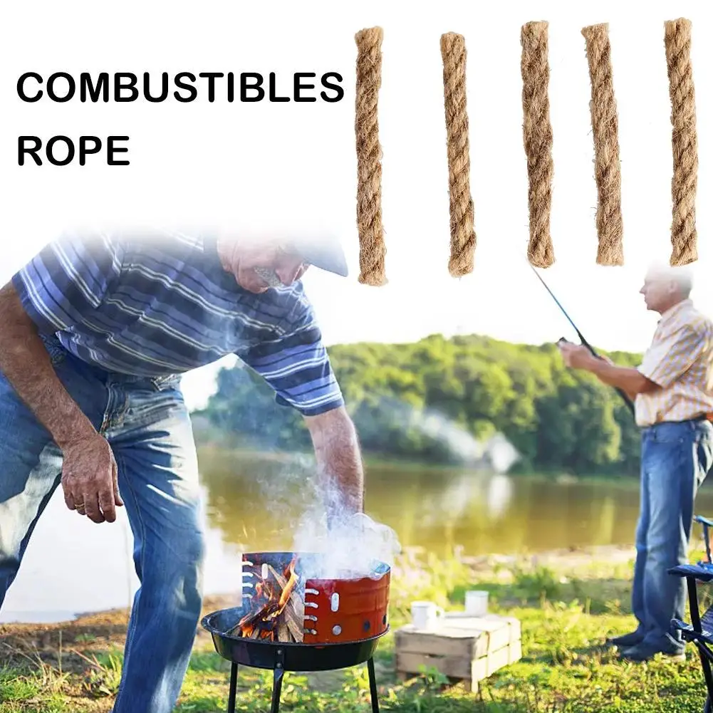 10/100pcs Survival Wick Cord Camping Lighter Fire Starters Rope Survival Fire Starter Waterproof Wax Rope For Hiking J3F9