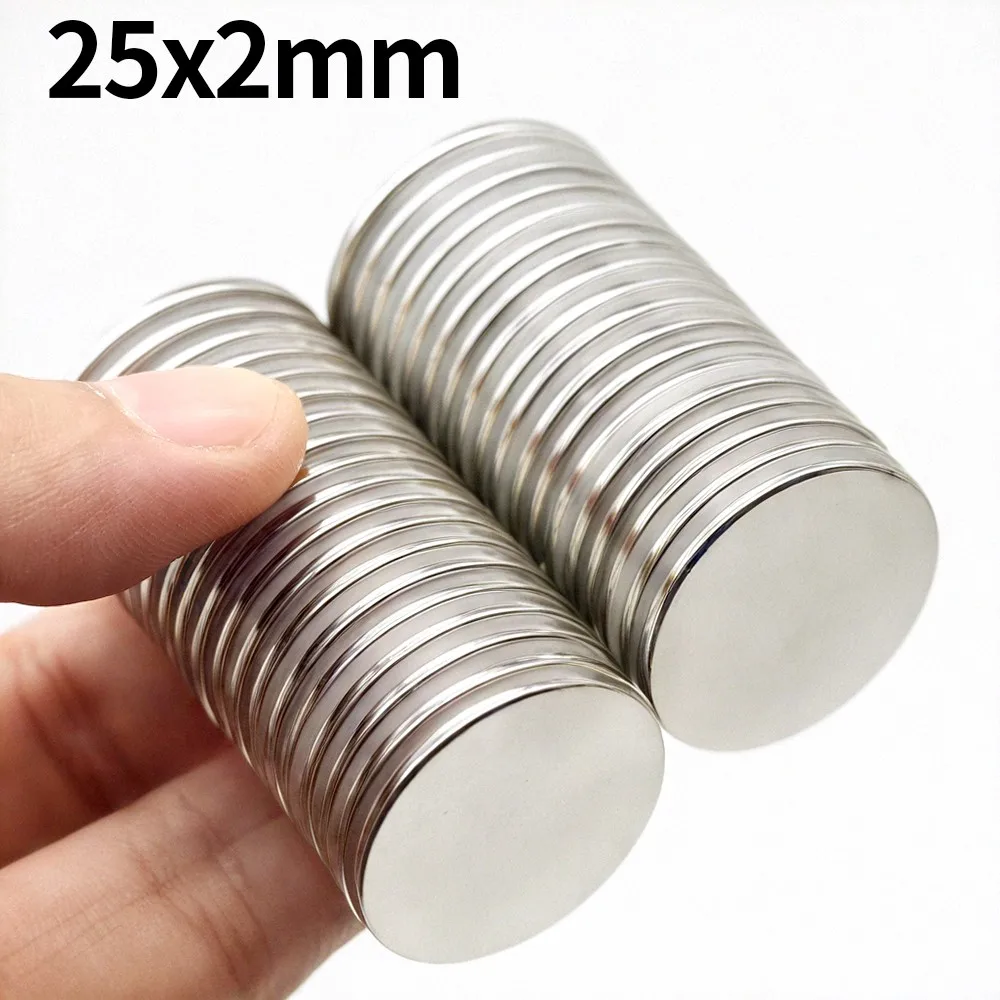 25x2mm Super Strong Neodymium Magnet N35 NdfeB Permanent Magnetic imanes Round Powerful Magnets Refrigerator Magnet