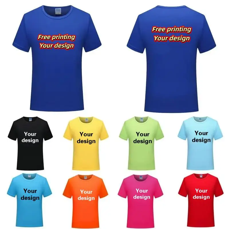 Summer Men's Quick Drying 170g T-shirt Printed Logo Personalized Custom Design Pattern Outdoor Running Sportswear Activity Top