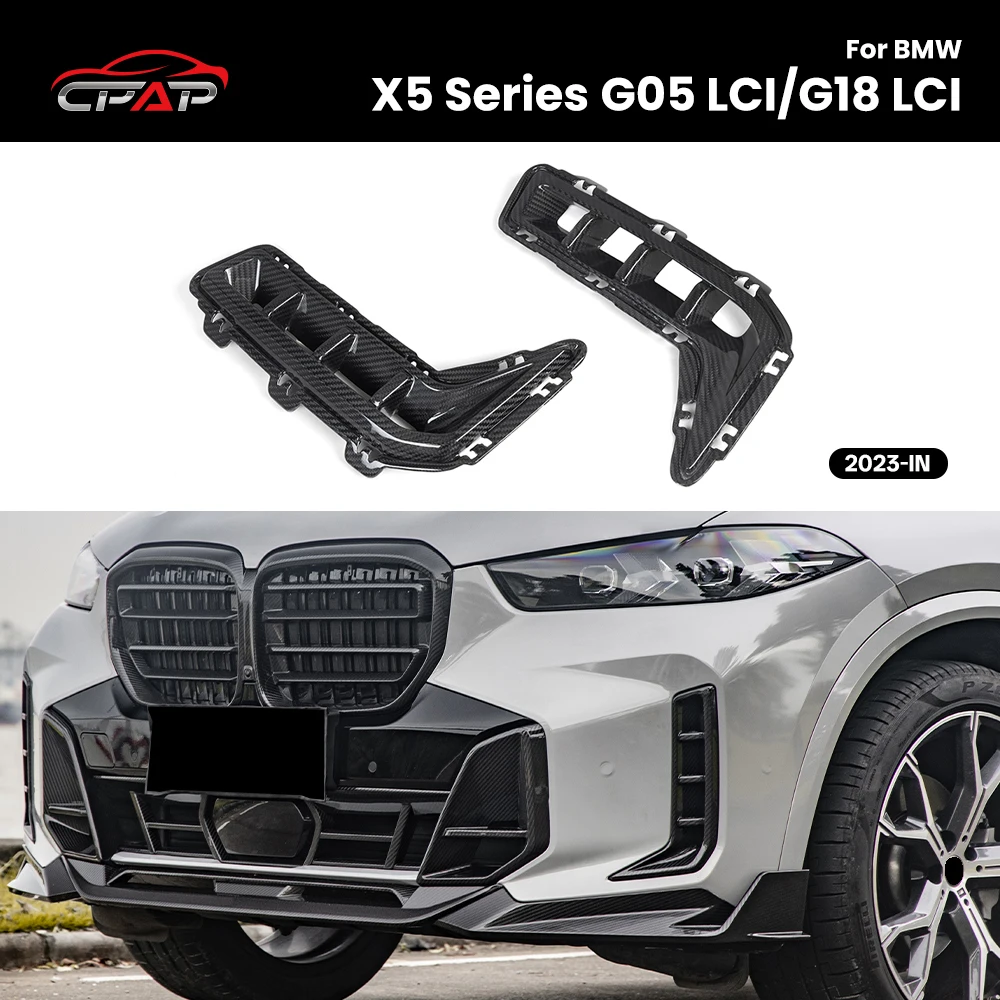 

Real Dry Carbon Fiber Front Side Vent Fender Trim For BMW X5 Series G05 G18 LCI MP Style 2023-IN