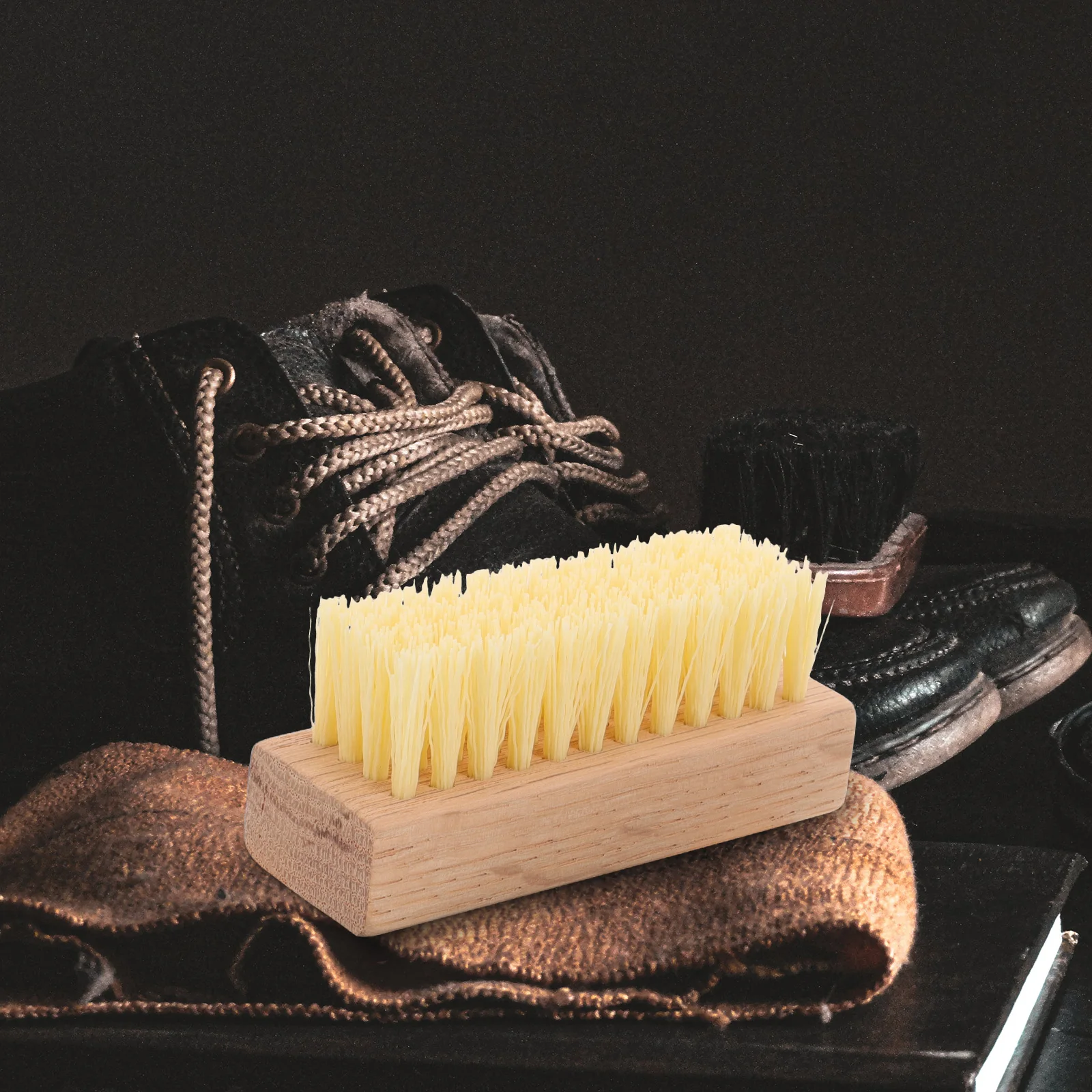 

3 pcs Wood Shoe Brush Soft Bristles for Sneakers Shoes Cleaning Home Travel Small Walnut Handle PP Brushes Shoe Scrub