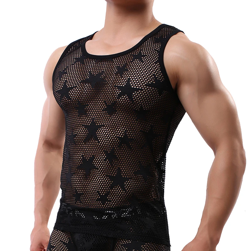 Men Clothing Shirt Tank Top Men's Vests Sleeveless Shirt Ropa Hombre Bodybuilding Mesh Top Breathable Tank