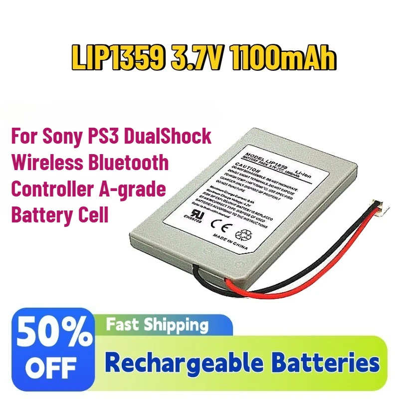 

LIP1359 3.7V 1100mAh Rechargeable Lithium Battery for Sony PS3 DualShock Wireless Bluetooth Controller A-grade Battery Cell