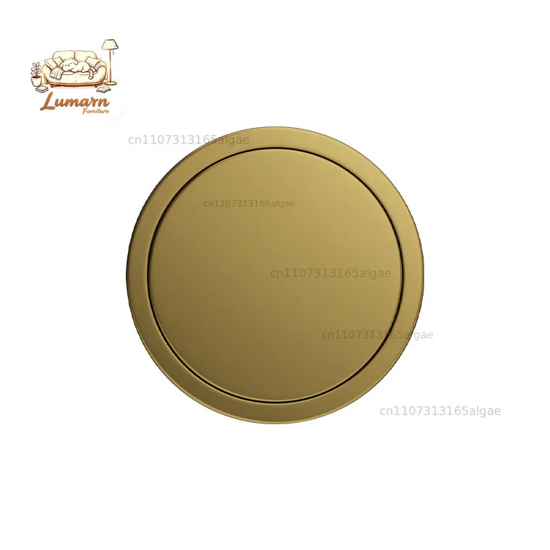 Embedded hand wash countertop lid bar counter stainless steel trash can shake lid household kitchen cabinet round flip bucket