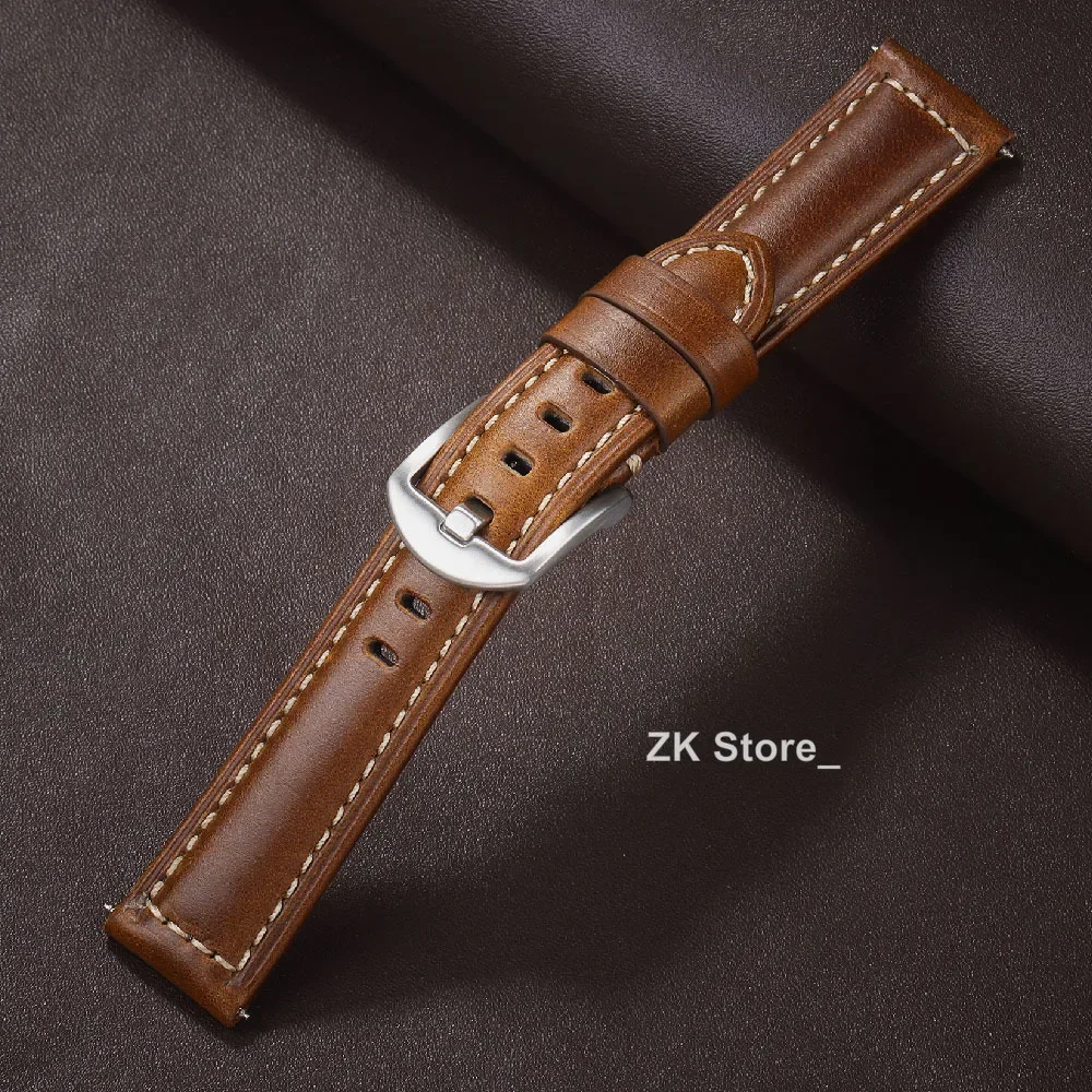 20mm 22mm Watch Straps Genuine Leather Oil Wax Watch Bands for Citizen for MDV 106 Replacement Bracelet Belt for Men Accessories