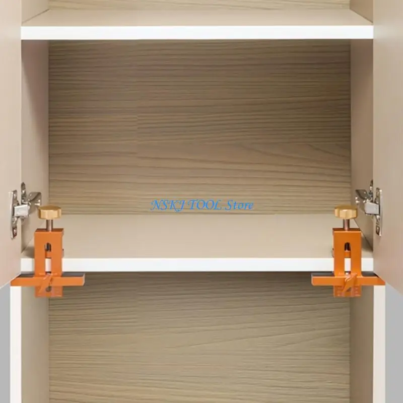 

L8RC Cabinet Door Mounting Jigs with Support Arm Clamp Aluminum Body Tool for Install