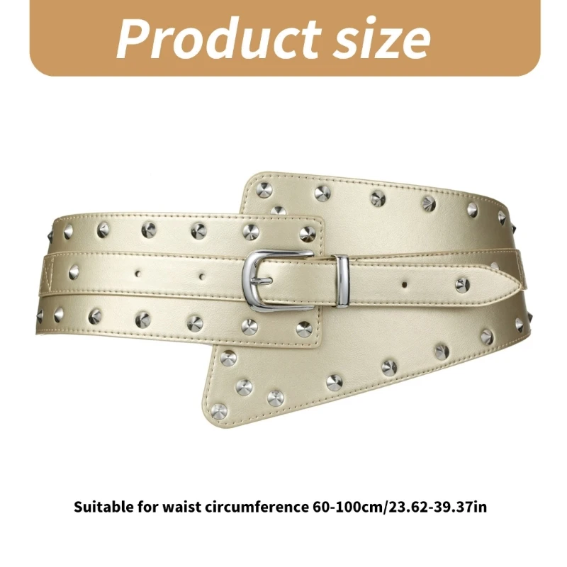 Ceinture taille cloutée rétro pour Costume quotidien, ceinture taille Punk, bijoux corps