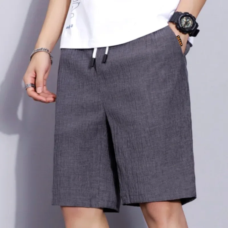

2025 New Men'S Large Size Casual Shorts Beach Pants Running Sport Straight Short Pants Male Thin Sweatpant Leisure Loose Shorts