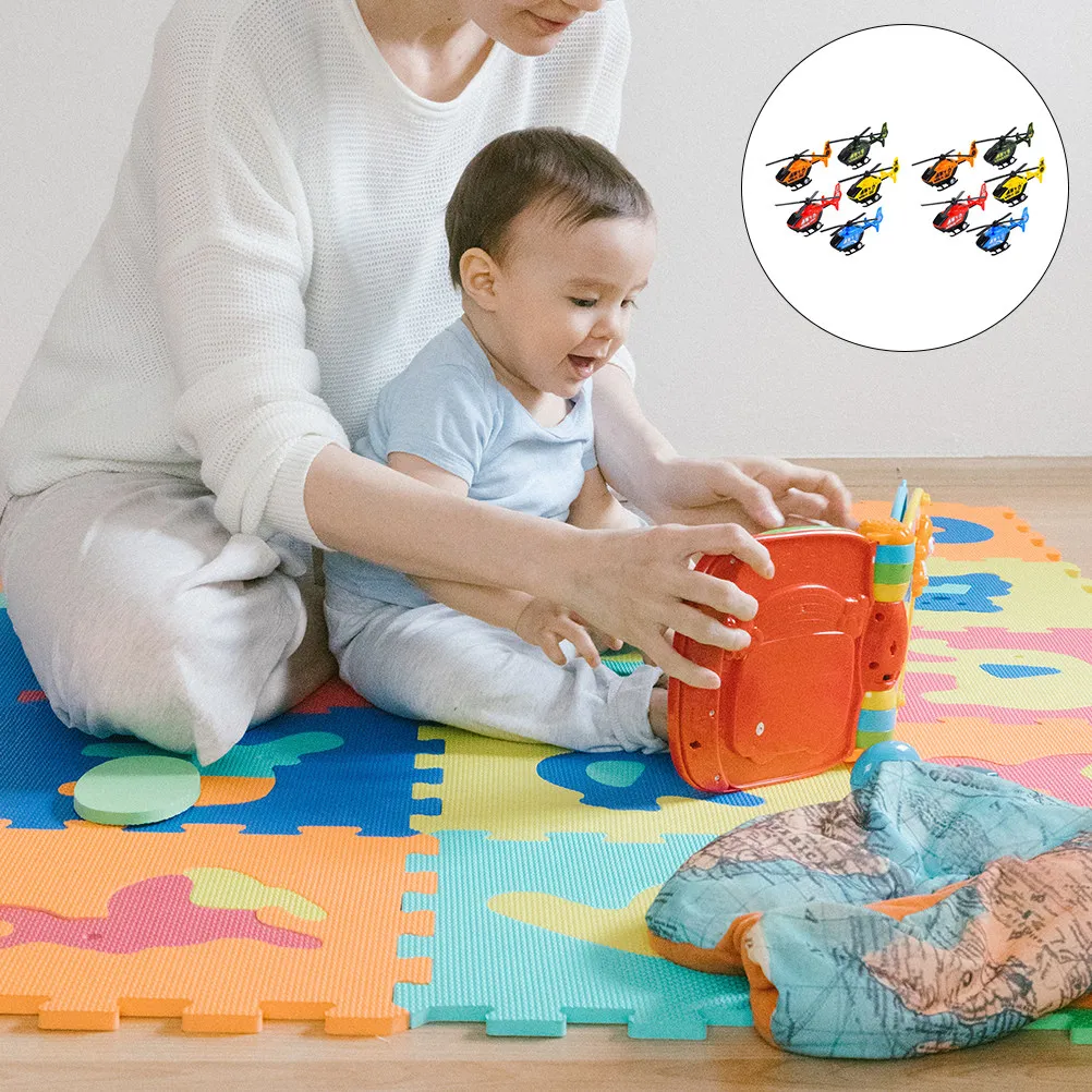 

10Pcs Pull Back Helicopters Plastic Flying Helicopter Playthings Kids Flying Playthings Stress Relief Educational Airplanes