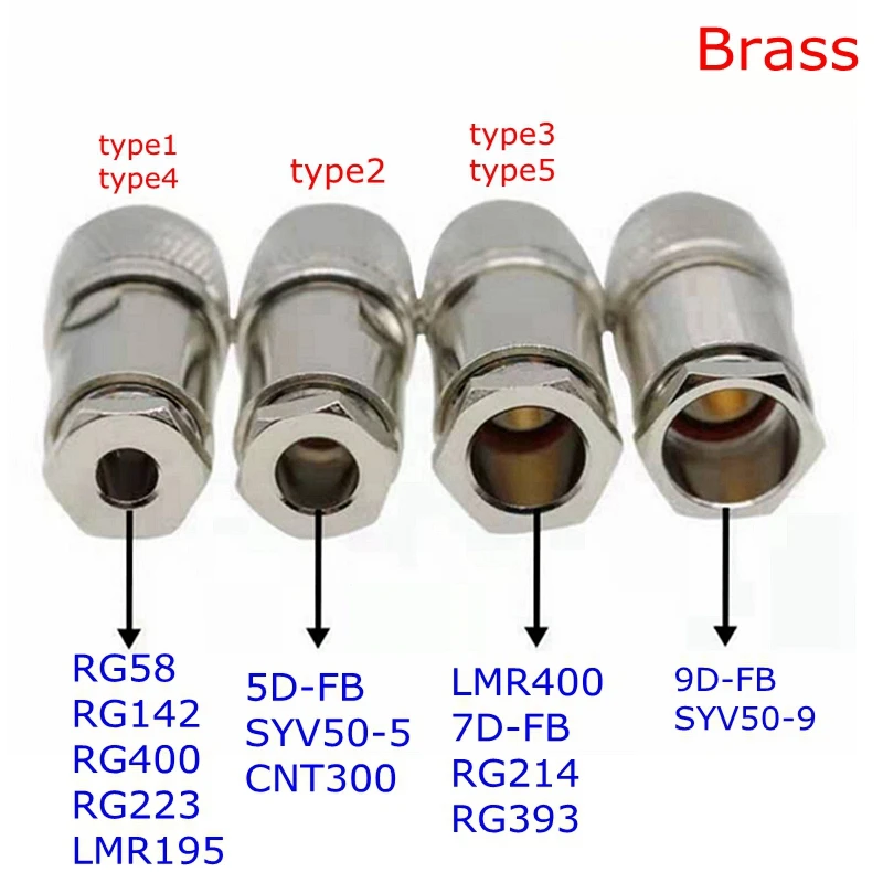 

10pcs/lot L16 N Male Connector Right Angle N Type Male Clamp for RG58 RG223 RG142 RG400 LMR195 5D-FB LMR400 7D-FB Cable Brass