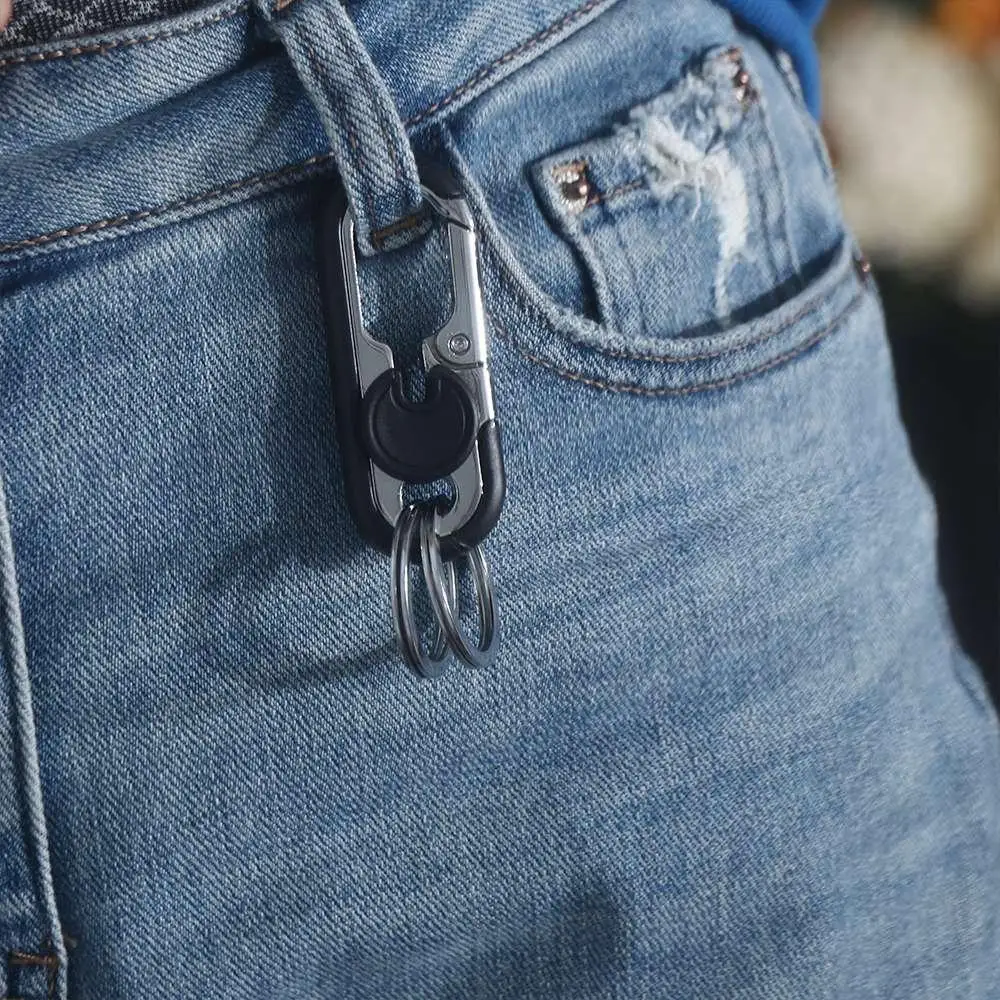 Gift For Man Metal Key Buckle Business Metal Waist Buckle Double Ring  Keychain Car Key Holder Car Keychain Keys Organizer