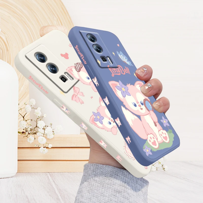 LinaBell Disney Cartoon Cute Liquid Left Rope For Xiaomi Redmi 13C 12 12C K60 A1 K50 11 K40 10C 10 9A 9AT 9T 9C 5G Cover