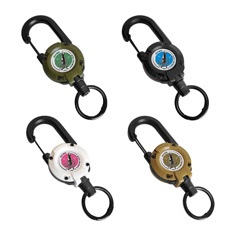 New Fishing Tackle Retractable Buckle Carabiner Steel Wire Retention Rope Outdoor Anti loss Tool Freshwater Sea Accessories