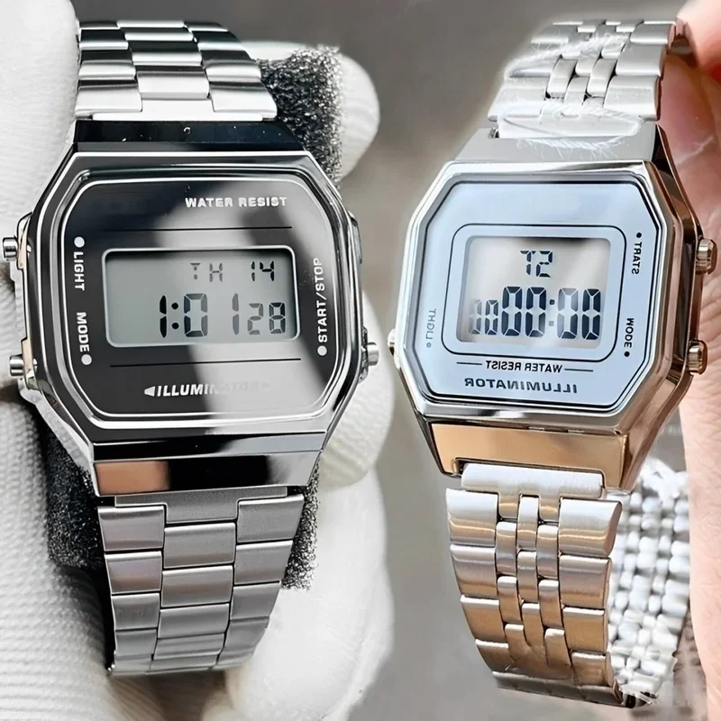 F91W Csillogás nézni Vízálló retro Digitális Rozsdaálló Acél sportok hadi watches férfiak Nők Elektronfizika Csukló watches Toronyóra