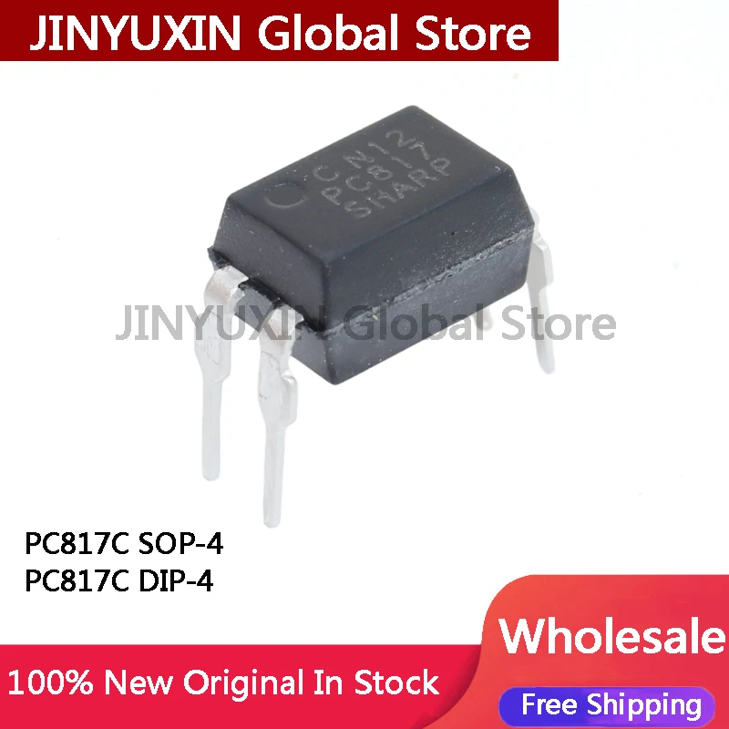 50pcs New PC817C DIP-4 PC817-C SOP-4 PC817 SOP4 DIP PC817 C DIP-4 Optocouple In Stock Wholesale