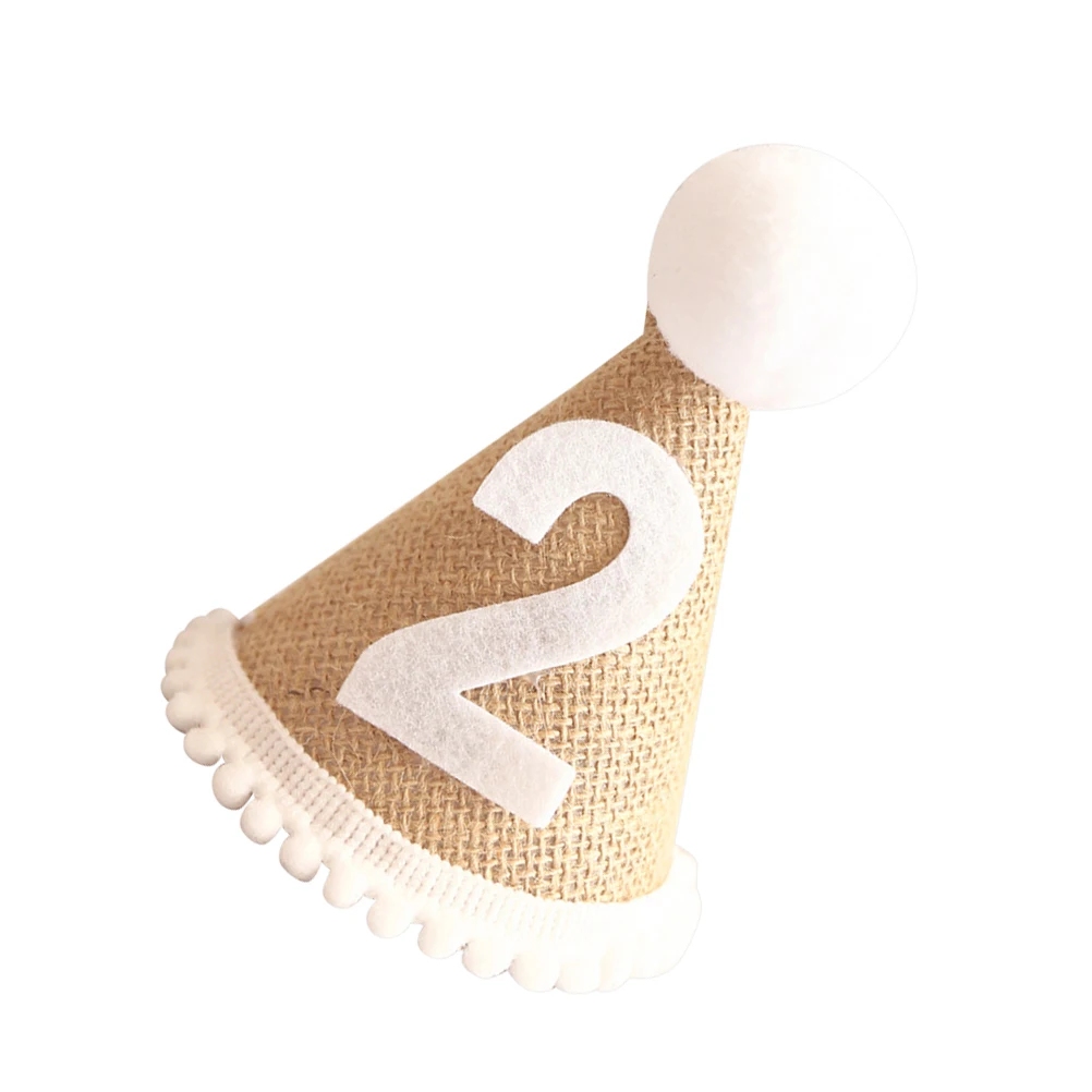 

1 pc Birthday Party Hat Kids Linen Celebration Hats Balls Baby Boy Girl Headwear Gifts Decorative Birthday