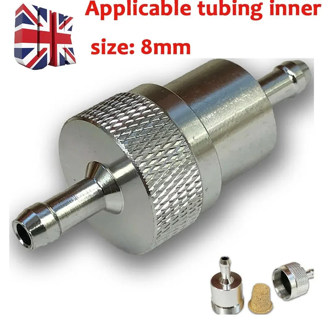 Universal CNC Aluminium Alloy Motorcycle Inline Fuel Petrol Diesel Inline Filter 5/16 \\\