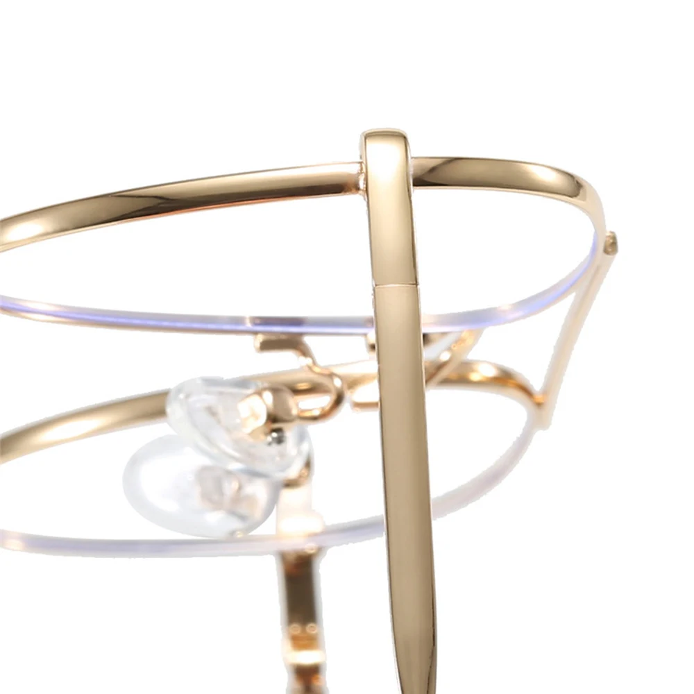 Piloten-Brille mit Blaulichtfilter, Metallgestell, Computerbrille für Männer, Retro-Luftfahrt-Stil, Anti-Strahlen-Schutz, Doppelbrücken-Gaming-Brille für Frauen – Detail 8