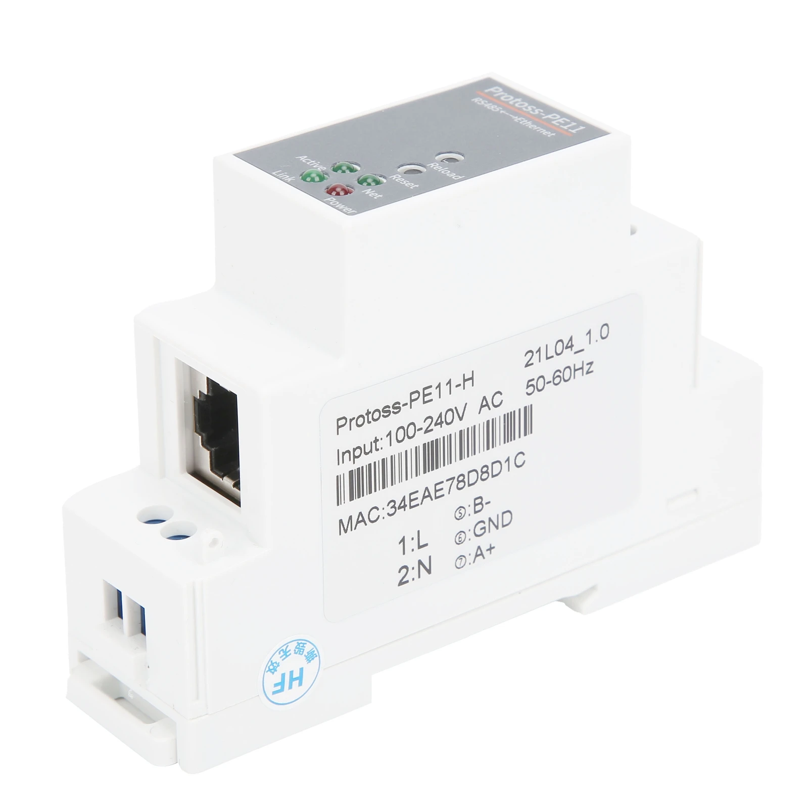 RS485 to Ethernet Serial Server Rail Mounting Router 100-240VAC PE11-H for FreeRTOS