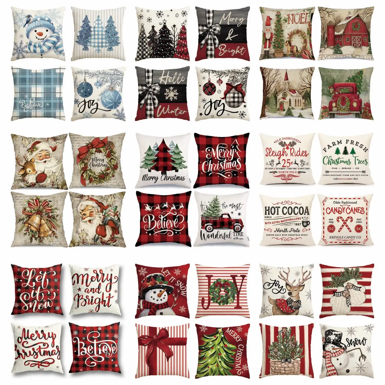 

4Pcs Merry Christmas Decorations for Home Xmas Cushion Cover Ornament Pillowcase Natal Navidad 2025 New Year Gifts 45x45cm