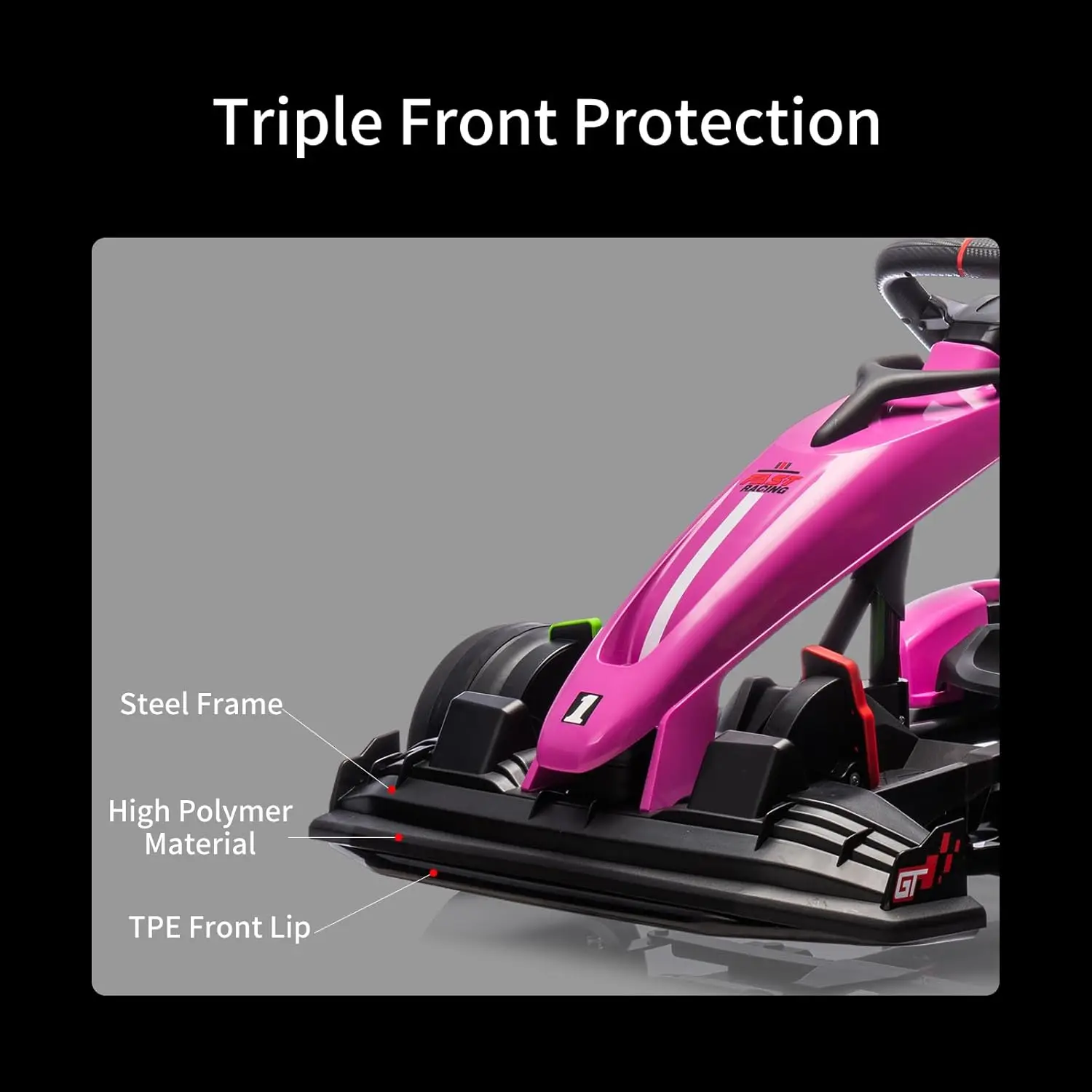 24V Electric Ride on Car Toy Drift Kart for Kids with Adjustable Seat & 8.5MPH Speed EVA Silent Wheels Parent-Safety Certified