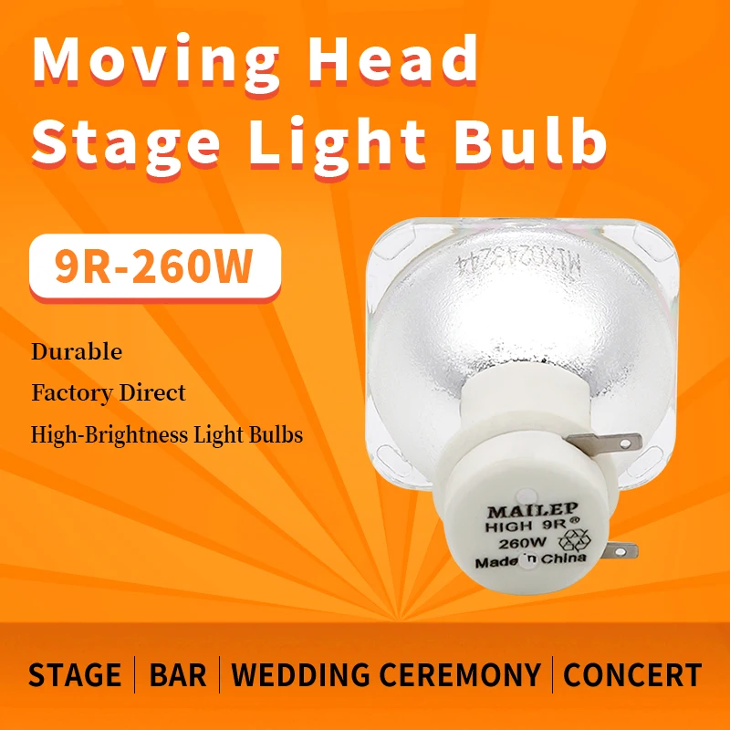 

High brightness Lampada 260W 9R Lamp Moving Head Light Beam Light Stage Lamp Platinum Metal Halogen bulb 260w 9R Spot Lamp MSD